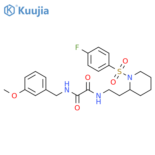 N-{2-1-(4-fluorobenzenesulfonyl)piperidin-2-ylethyl}-N'-(3-methoxyphenyl)methylethanediamide structure