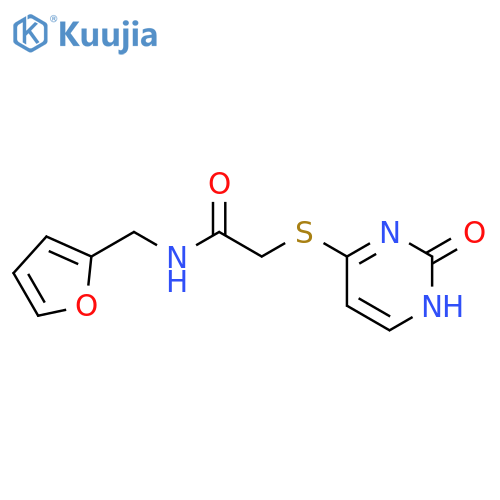 N-(furan-2-yl)methyl-2-(2-oxo-1,2-dihydropyrimidin-4-yl)sulfanylacetamide structure