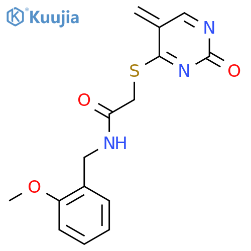N-(2-methoxyphenyl)methyl-2-(5-methyl-2-oxo-1,2-dihydropyrimidin-4-yl)sulfanylacetamide structure