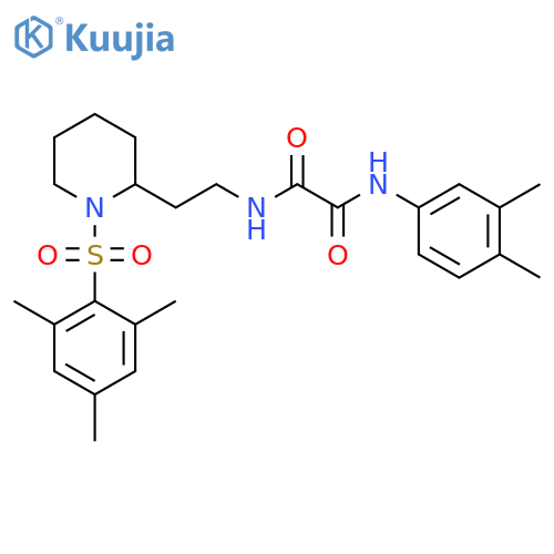 N'-(3,4-dimethylphenyl)-N-{2-1-(2,4,6-trimethylbenzenesulfonyl)piperidin-2-ylethyl}ethanediamide structure
