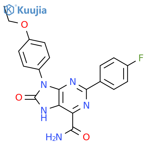 9-(4-ethoxyphenyl)-2-(4-fluorophenyl)-8-oxo-8,9-dihydro-7H-purine-6-carboxamide structure