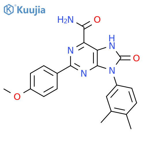 9-(3,4-dimethylphenyl)-2-(4-methoxyphenyl)-8-oxo-8,9-dihydro-7H-purine-6-carboxamide structure