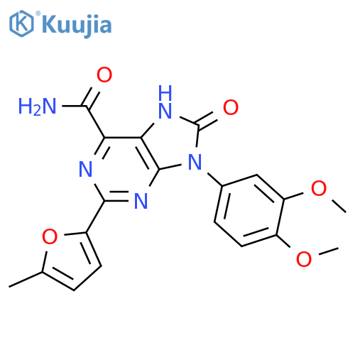 9-(3,4-dimethoxyphenyl)-2-(5-methylfuran-2-yl)-8-oxo-8,9-dihydro-7H-purine-6-carboxamide structure