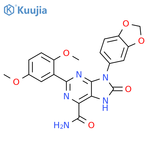 9-(2H-1,3-benzodioxol-5-yl)-2-(2,5-dimethoxyphenyl)-8-oxo-8,9-dihydro-7H-purine-6-carboxamide structure