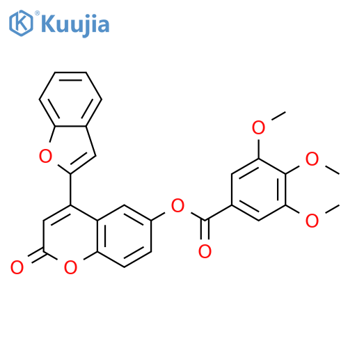 4-(1-benzofuran-2-yl)-2-oxo-2H-chromen-6-yl 3,4,5-trimethoxybenzoate structure