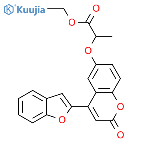 ethyl 2-{4-(1-benzofuran-2-yl)-2-oxo-2H-chromen-6-yloxy}propanoate structure
