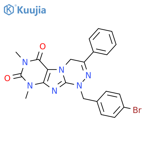 1-(4-bromophenyl)methyl-7,9-dimethyl-3-phenyl-1H,4H,6H,7H,8H,9H-1,2,4triazino4,3-gpurine-6,8-dione structure