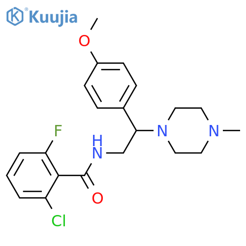 2-chloro-6-fluoro-N-2-(4-methoxyphenyl)-2-(4-methylpiperazin-1-yl)ethylbenzamide structure
