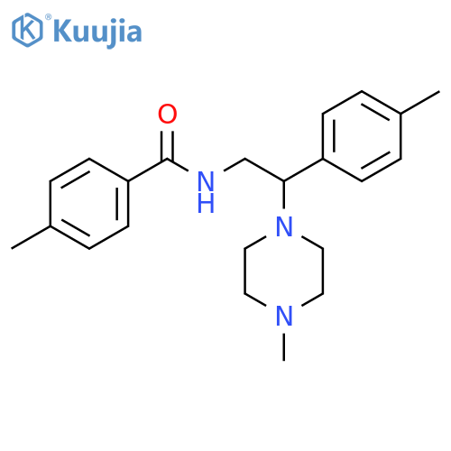 4-methyl-N-2-(4-methylphenyl)-2-(4-methylpiperazin-1-yl)ethylbenzamide structure