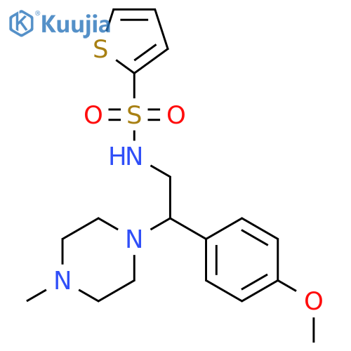 N-2-(4-methoxyphenyl)-2-(4-methylpiperazin-1-yl)ethylthiophene-2-sulfonamide structure