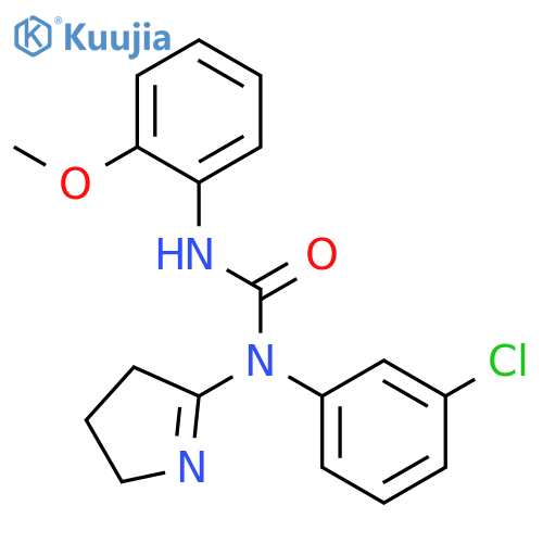 3-(3-chlorophenyl)-3-(3,4-dihydro-2H-pyrrol-5-yl)-1-(2-methoxyphenyl)urea structure