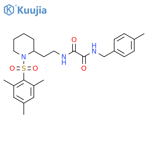 N'-(4-methylphenyl)methyl-N-{2-1-(2,4,6-trimethylbenzenesulfonyl)piperidin-2-ylethyl}ethanediamide structure