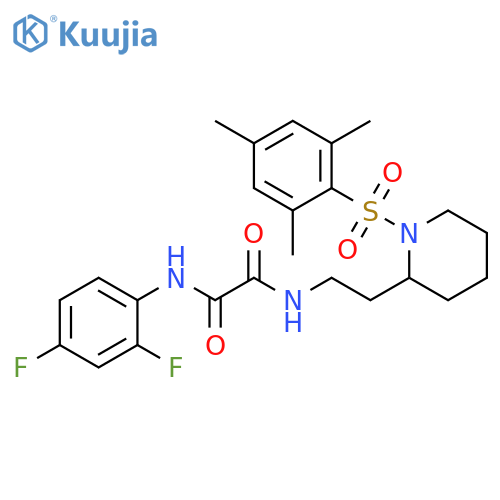 N'-(2,4-difluorophenyl)-N-{2-1-(2,4,6-trimethylbenzenesulfonyl)piperidin-2-ylethyl}ethanediamide structure