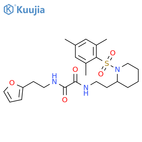 N-2-(furan-2-yl)ethyl-N'-{2-1-(2,4,6-trimethylbenzenesulfonyl)piperidin-2-ylethyl}ethanediamide structure