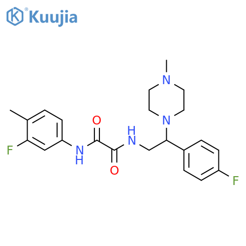 N-(3-fluoro-4-methylphenyl)-N'-2-(4-fluorophenyl)-2-(4-methylpiperazin-1-yl)ethylethanediamide structure