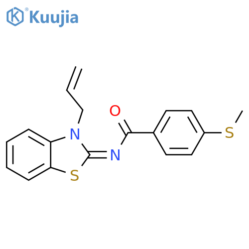 4-(methylsulfanyl)-N-(2Z)-3-(prop-2-en-1-yl)-2,3-dihydro-1,3-benzothiazol-2-ylidenebenzamide structure
