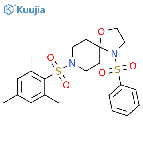 4-(benzenesulfonyl)-8-(2,4,6-trimethylbenzenesulfonyl)-1-oxa-4,8-diazaspiro4.5decane structure