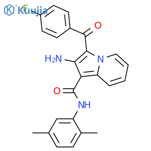 2-amino-N-(2,5-dimethylphenyl)-3-(4-fluorobenzoyl)indolizine-1-carboxamide structure