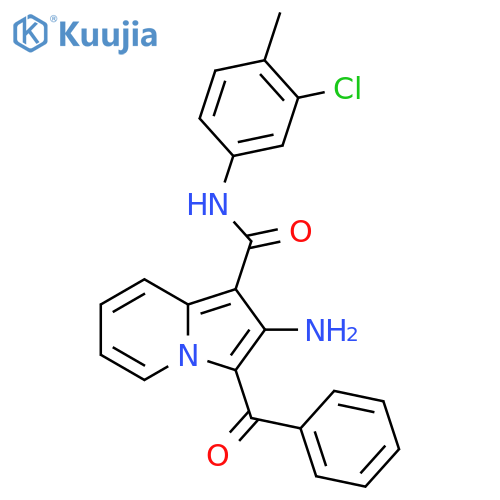 2-amino-3-benzoyl-N-(3-chloro-4-methylphenyl)indolizine-1-carboxamide structure
