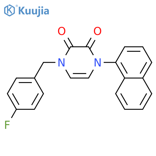 1-(4-fluorophenyl)methyl-4-(naphthalen-1-yl)-1,2,3,4-tetrahydropyrazine-2,3-dione structure