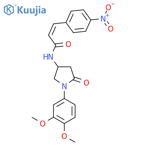 (2Z)-N-1-(3,4-dimethoxyphenyl)-5-oxopyrrolidin-3-yl-3-(4-nitrophenyl)prop-2-enamide structure