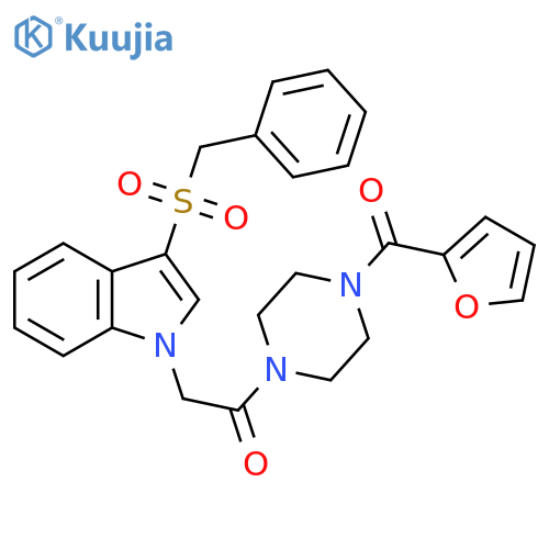 1-4-(furan-2-carbonyl)piperazin-1-yl-2-(3-phenylmethanesulfonyl-1H-indol-1-yl)ethan-1-one structure
