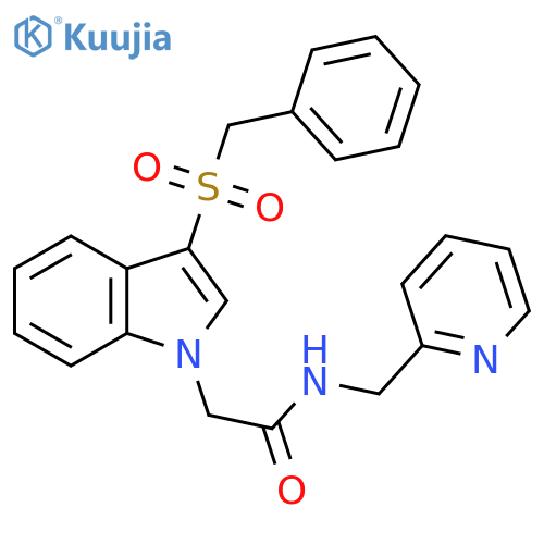 2-(3-phenylmethanesulfonyl-1H-indol-1-yl)-N-(pyridin-2-yl)methylacetamide structure