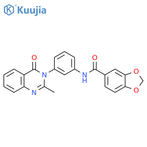 N-3-(2-methyl-4-oxo-3,4-dihydroquinazolin-3-yl)phenyl-2H-1,3-benzodioxole-5-carboxamide structure