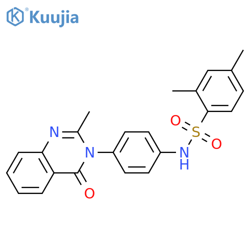 2,4-dimethyl-N-4-(2-methyl-4-oxo-3,4-dihydroquinazolin-3-yl)phenylbenzene-1-sulfonamide structure
