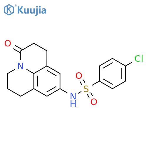 4-chloro-N-{2-oxo-1-azatricyclo7.3.1.0^{5,13}trideca-5,7,9(13)-trien-7-yl}benzene-1-sulfonamide structure