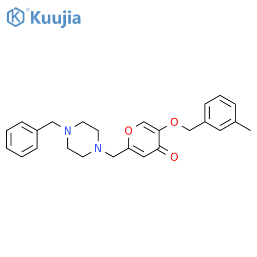2-(4-benzylpiperazin-1-yl)methyl-5-(3-methylphenyl)methoxy-4H-pyran-4-one structure
