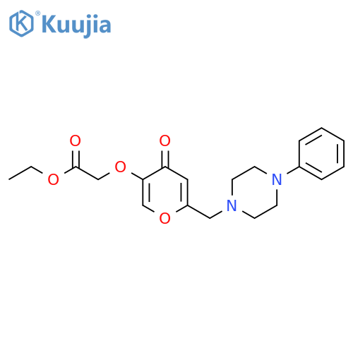 ethyl 2-({4-oxo-6-(4-phenylpiperazin-1-yl)methyl-4H-pyran-3-yl}oxy)acetate structure