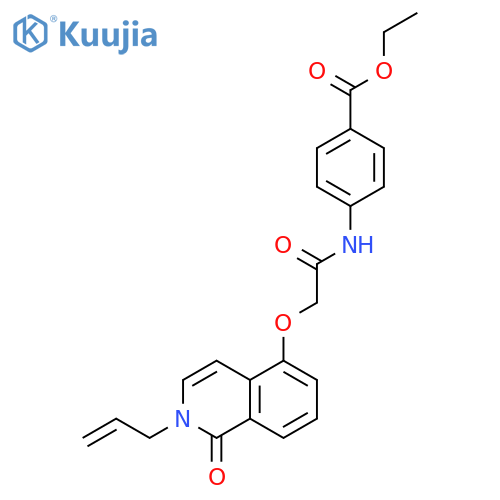 ethyl 4-(2-{1-oxo-2-(prop-2-en-1-yl)-1,2-dihydroisoquinolin-5-yloxy}acetamido)benzoate structure