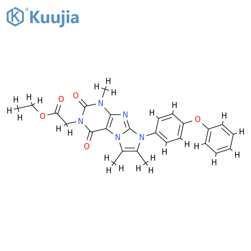 ethyl 2-1,6,7-trimethyl-2,4-dioxo-8-(4-phenoxyphenyl)-1H,2H,3H,4H,8H-imidazo1,2-gpurin-3-ylacetate structure