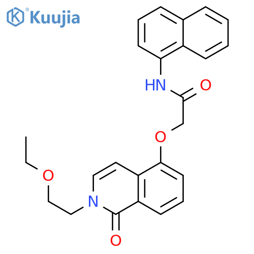 2-{2-(2-ethoxyethyl)-1-oxo-1,2-dihydroisoquinolin-5-yloxy}-N-(naphthalen-1-yl)acetamide structure
