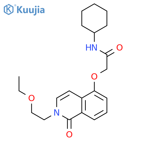 N-cyclohexyl-2-{2-(2-ethoxyethyl)-1-oxo-1,2-dihydroisoquinolin-5-yloxy}acetamide structure