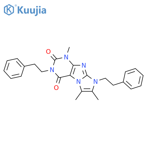 1,6,7-trimethyl-3,8-bis(2-phenylethyl)-1H,2H,3H,4H,8H-imidazo1,2-gpurine-2,4-dione structure