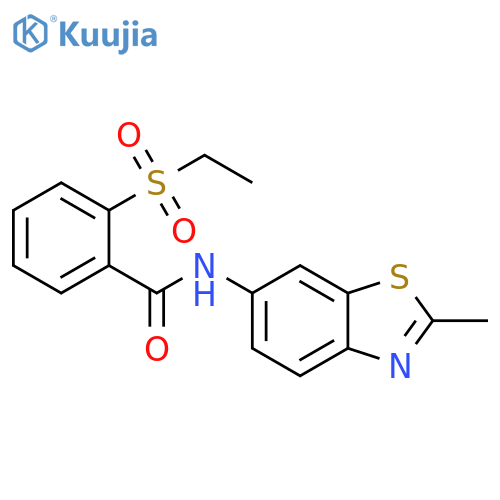2-(ethanesulfonyl)-N-(2-methyl-1,3-benzothiazol-6-yl)benzamide structure