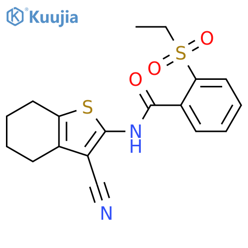 N-(3-cyano-4,5,6,7-tetrahydro-1-benzothiophen-2-yl)-2-(ethanesulfonyl)benzamide structure