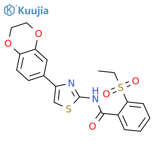 N-4-(2,3-dihydro-1,4-benzodioxin-6-yl)-1,3-thiazol-2-yl-2-(ethanesulfonyl)benzamide structure