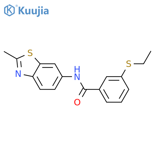 3-(ethylsulfanyl)-N-(2-methyl-1,3-benzothiazol-6-yl)benzamide structure
