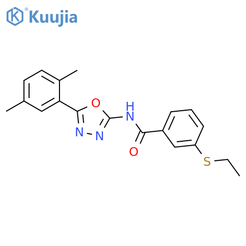 N-5-(2,5-dimethylphenyl)-1,3,4-oxadiazol-2-yl-3-(ethylsulfanyl)benzamide structure