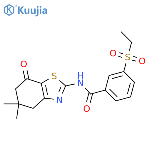 N-(5,5-dimethyl-7-oxo-4,5,6,7-tetrahydro-1,3-benzothiazol-2-yl)-3-(ethanesulfonyl)benzamide structure