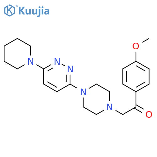 2-(4-methoxyphenyl)-1-{4-6-(piperidin-1-yl)pyridazin-3-ylpiperazin-1-yl}ethan-1-one structure