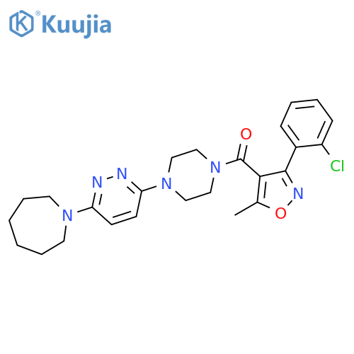 1-(6-{4-3-(2-chlorophenyl)-5-methyl-1,2-oxazole-4-carbonylpiperazin-1-yl}pyridazin-3-yl)azepane structure