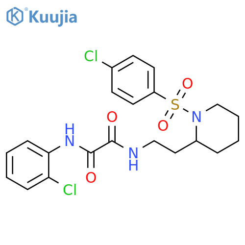 N-{2-1-(4-chlorobenzenesulfonyl)piperidin-2-ylethyl}-N'-(2-chlorophenyl)ethanediamide structure
