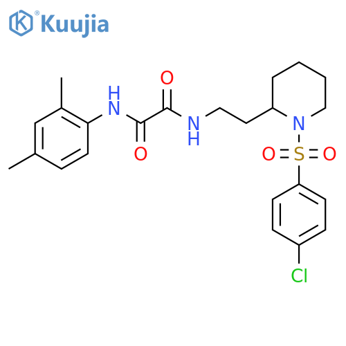 N-{2-1-(4-chlorobenzenesulfonyl)piperidin-2-ylethyl}-N'-(2,4-dimethylphenyl)ethanediamide structure