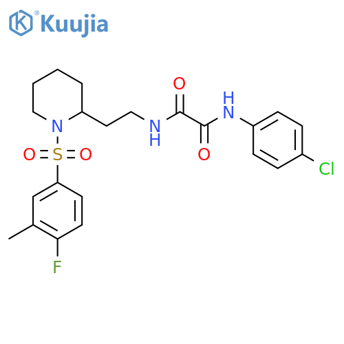 N'-(4-chlorophenyl)-N-{2-1-(4-fluoro-3-methylbenzenesulfonyl)piperidin-2-ylethyl}ethanediamide structure