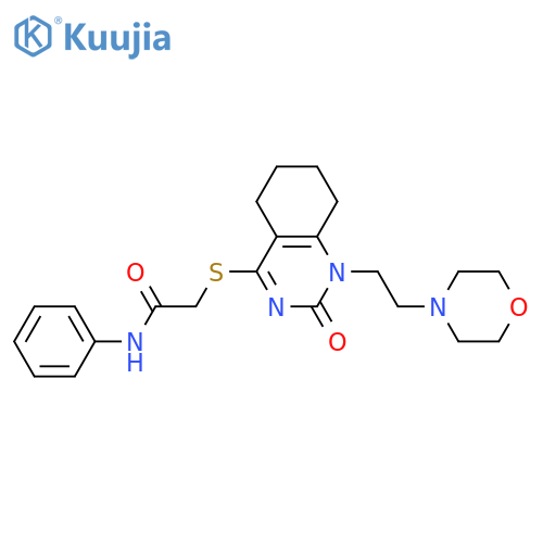 2-({1-2-(morpholin-4-yl)ethyl-2-oxo-1,2,5,6,7,8-hexahydroquinazolin-4-yl}sulfanyl)-N-phenylacetamide structure