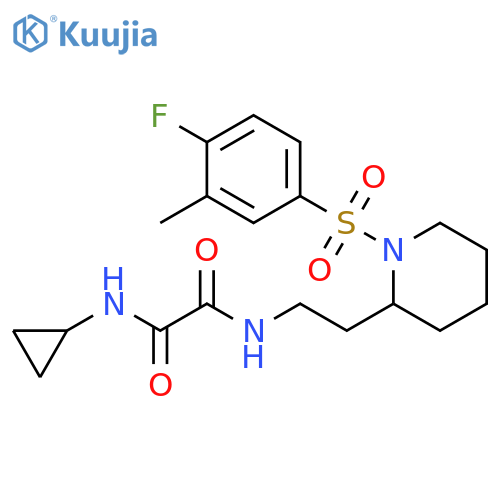 N-cyclopropyl-N'-{2-1-(4-fluoro-3-methylbenzenesulfonyl)piperidin-2-ylethyl}ethanediamide structure